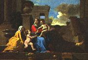 POUSSIN, Nicolas Holy Family on the Steps af painting
